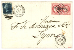 ALEXANDRIE : 1874 FRANCE Paire 80c CERES obl. GC 5080 + ALEXANDRIE ...