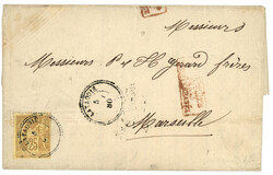 LATTAQUIE : 1880 FRANCE 25c SAGE obl. LATAQUIE SYRIE sur lettre pour ...
