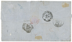 CHANDERNAGOR pour la TUNISIE : 1881 CG 5c CERES + 20c SAGE obl. INDE ...