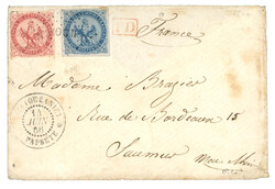 TAHITI : 1866 AIGLE 20c TTB margé + 80c pd obl. OCN + TAITI ...