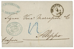 ALEP : 1856 AGENZIE DEL LLOYD AUSTRIACO ALEPPO on entire letterfrom ...