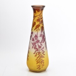 Grosse Jugendstil-Vase GALLÉ Emile Galle, Nancy, gestreckte ...
