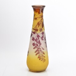 Grosse Jugendstil-Vase GALLÉ Emile Galle, Nancy, gestreckte ...
