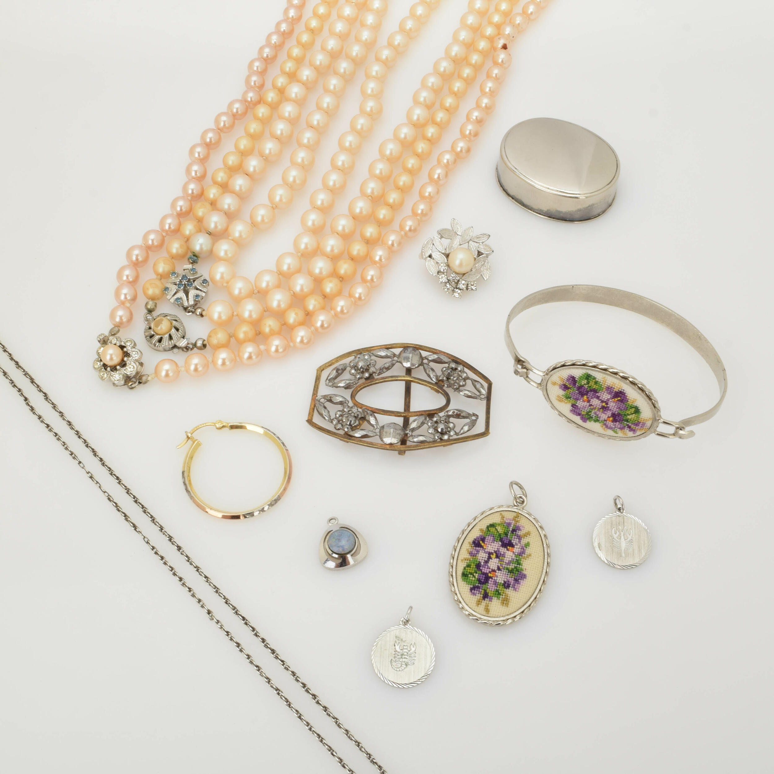 Konvolut Modeschmuck Silber 925 und 835, versilbert und Metall, insg. ...