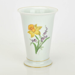Trichtervase Blumenmalerei Meissen, Schwertermarke, I. Wahl, auf ...