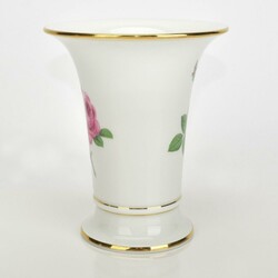 Trichtervase Rote Rose Meissen, Schwertermarke, 2 Durchschliffe, nach ...