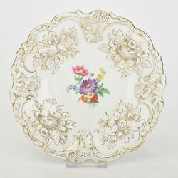 Prunkteller Blumenmalerei Meissen, Schwertermarke, I. Wahl, floral ...