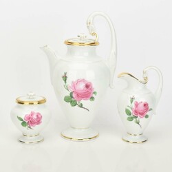 Kaffeeservice für sechs Personen Rote Rose Meissen, Schwertermarke, ...