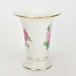 Trichtervase Rote Rose mit Vergissmeinnicht Meissen, Schwertermarke, ...