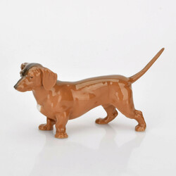 Jugendstil-Zierfigur Dachshund Meissen, Schwertermarke, I. Wahl, ...