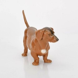 Jugendstil-Zierfigur Dachshund Meissen, Schwertermarke, I. Wahl, ...
