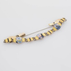 Emaille-Silberarmband Silber 925, auf guillochierten Gliedern ...