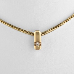 Kette mit Anhänger Gelbgold 585, Clipanhänger in rechteckiger Form ...