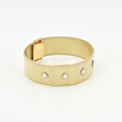 Brillant-Goldarmband Gelbgold 585, breites Flachband als ...