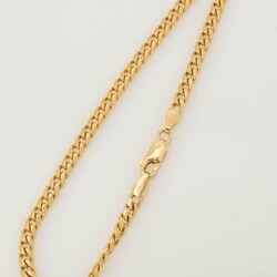 Gelbgoldkette Gelbgold 585, glänzend polierte Flachpanzerkette mit ...