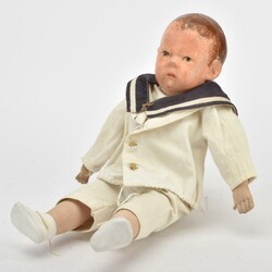 Käthe Kruse-Puppe Körper mit Trikotstoff bezogen, modelliertes ...