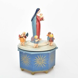 Spieldose MADONNA MIT ENGELN Wendt & Kühn, Grünhainichen, Holz ...