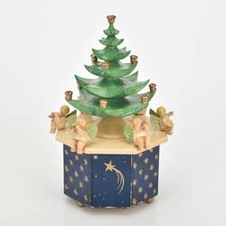 Spieldose TANNENBAUM Wendt & Kühn, Grünhainichen, Holz, gedrechselt ...