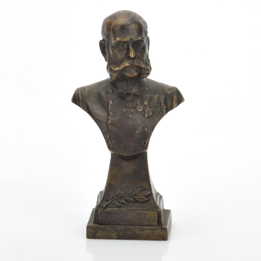 Büste Kaiser Franz Josef  Bronze, patiniert, Bruststück der Kaisers ...