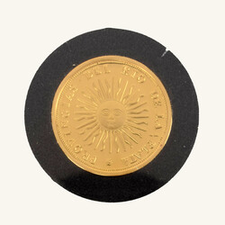 1 Gold-Onza  Gold 585, Sonnenmotiv mit Umschrift, rs. Landeswappen ...