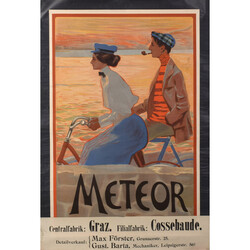 Jugendstil-Plakat METEOR farbig lithografiertes Plakat, METEOR, ...