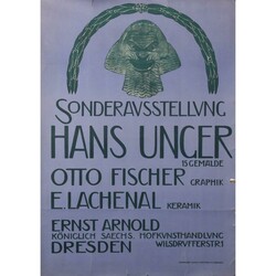 Jugendstil-Plakat HANS UNGER zweifarbig lithografiertes Plakat, ...