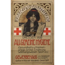 Jugendstil-Plakat HYGIENE-AUSSTELLUNG 1899 farbig lithografiertes ...