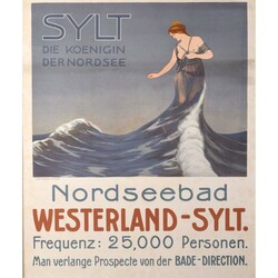 Jugendstil-Plakat SYLT farbig lithografiertes Plakat, SYLT. DIE ...