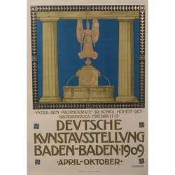 Jugendstil-Plakat KUNSTAUSSTELLUNG BADEN-BADEN 1909 farbige ...