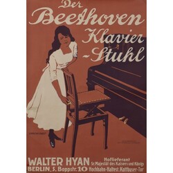 Jugendstil-Plakat BEETHOVEN KLAVIER-STUHL zweifarbige Lithografie, ...