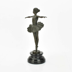Balletttänzerin  Bronze, dunkel patiniert, junge Ballerina beim ...