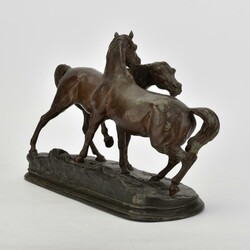 Große Pferdegruppe  Spritzguss, bronziert und brüniert, länglicher ...