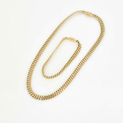 Armband und Kette vergoldet, je Doppelpanzerkette mit gesicherter ...