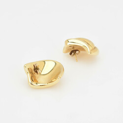 Paar Ohrstecker Gelbgold 750 und 333, je dreifach gewölbte, ...