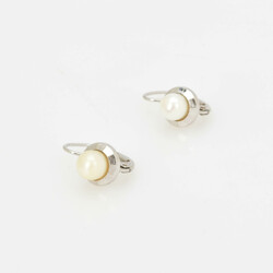 Paar Perlohrhänger Weißgold 585, je cremeweiße Zuchtperle mit ...