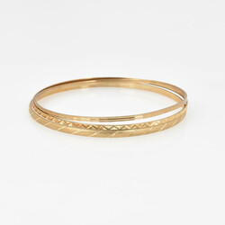 Drei Armreife in Gelbgold Gelbgold 333, je schmaler Schlupfreif, ...