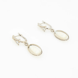 Paar Brillant-Opalohrhänger Weißgold 750, je tropfenförmiger ...