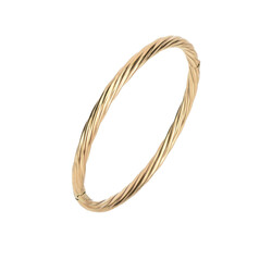 Goldarmreif Gelbgold 333, ovaler Scharnierreif in tordierter Optik, ...