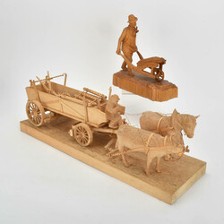 Zwei Bauernfiguren Holz, gesägt und vollplastisch geschnitzt, ...