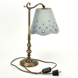 Tischleuchte  Messing, einflammig elektrifiziert, Rundfuß und reich ...