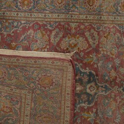 Brücke  Wolle handgeknüpft, rotes Innenfeld und breite Bordüre mit ...