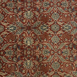 Teppich  Wolle handgeknüpft, rotes Innenfeld mit feinem Floralmuster ...