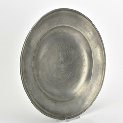 Wappenteller Zinn Sachsen  gemarkt Johann Carl Breitfeld III (Meister ...