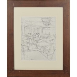 Buffet, Bernard  Zeichnung in Blei und Kugelschreiber auf Papier, ...