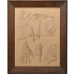 Unbekannter Zeichner des 20. Jh. Blei- und Federzeichnung auf festem ...