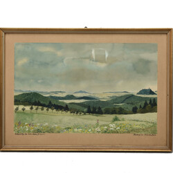 Drei sächsische Landschaftsansichten Aquarell und Gouache auf Papier ...