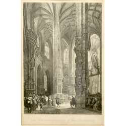 Das Sakramentshäuschen in der Lorenzkirche Radierung aus dem späten ...