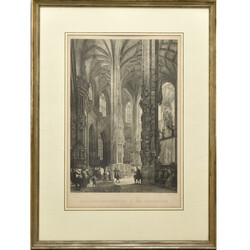 Das Sakramentshäuschen in der Lorenzkirche Radierung aus dem späten ...