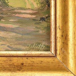 Paar kleine Landschaftsbilder Öl auf Lwd. bzw. auf Hartfaser, 1 x ...