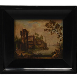 Drei barocke Landschaftsdarstellungen Öl auf Holz bzw. auf ...